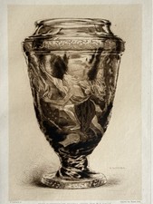 Henri Guerard Gravure Eau Forte Etching Vase D’orphée Cristal Émile Gallé 1890