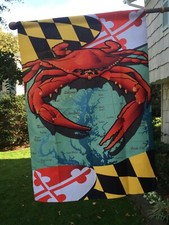 Red Crab Maryland State Flag -