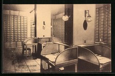 Old postcard Gien, Caisse d ́Epargne, rooms of safes 