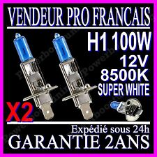 KIT DE 2 AMPOULES LAMPES HALOGENE PHARE XENON GAZ SUPER WHITE H1 100W 8500K 12V