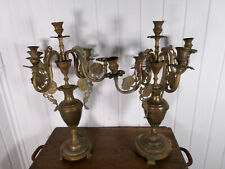 Ancien Paire de grands Chandelier 5 branches cuivre/laiton env 4kgs