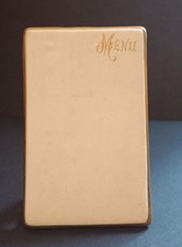 Ancien Porte-Menu de Table en Porcelaine Blanc et Or - Début 20ème