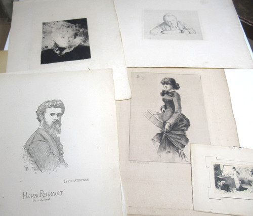Lot eaux fortes portraits - 6,