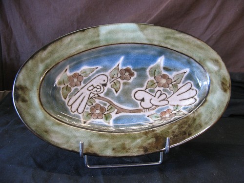 Superbe plat ovale - , céramique