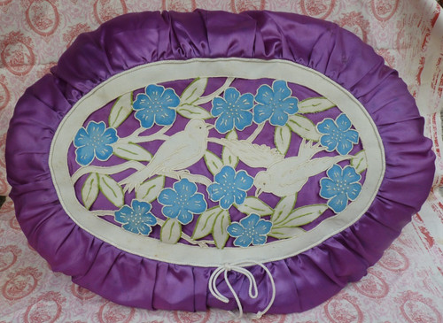Coussin satin violet décor - violet,