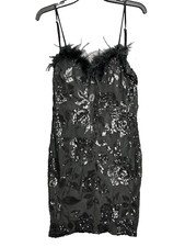 Windsor Dress Women M Sarahi Sequin Rose Marabou Mini  Teen Size Med Padded Bust