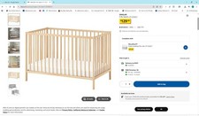 IKEA SNIGLAR Crib in Beech