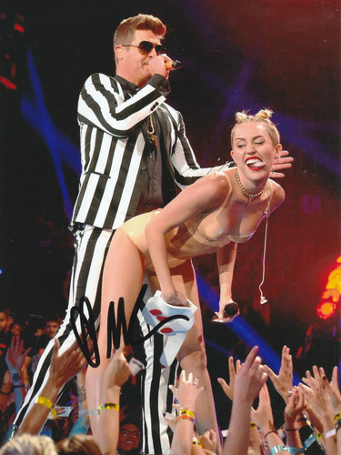 Miley cyrus signed photo - cyrus,