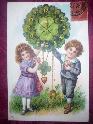 Cpa 1908 enfants - cpa, horloge