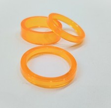 Lot de 3 entretoises casque BMX en nylon super léger - 1 1/8" - ORANGE translucide 