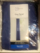 Mainstays One Panel Sheer Voile 59in W X 84 In Long 100% Polyester Color Royal 