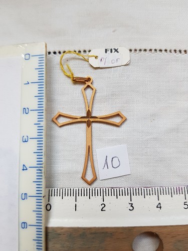 Croix pendentif plaqué or - pendentif, en