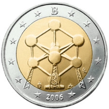 BELGIUM 2 Euro 2006 ATOMIUM DI BRUSSELS UNC from roll UNC BELGIUM