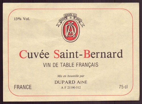 Etiquette cuvée saint - etiquette, "