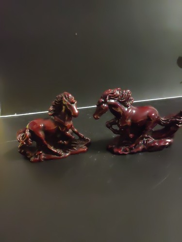 Figurine deux chevaux - chevaux, en