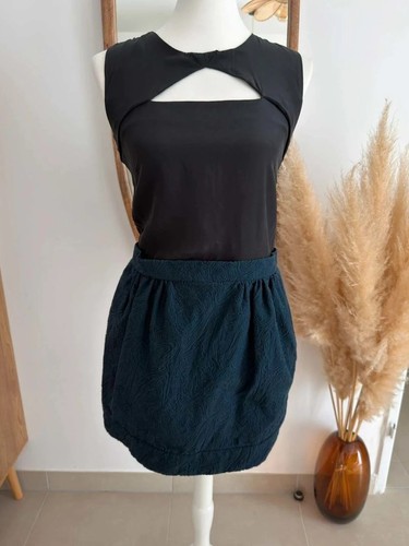 Robe soie bleu marine et - marine,