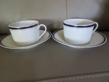 Haviland 2 tasses à thé en porcelaine de limoges nuit bleue