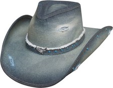 Chapeau Western Hat Western Hut Bullhide Silver Wings Bleu