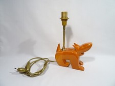 LAMPE CHIEN CERAMIQUE ORANGE