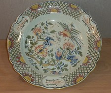 DESVRES Fourmaintereaux Frères thick earthenware dish Rouen decor unsigned