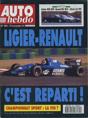 Auto hebdo 805 11 - hebdo, 19/11/1991