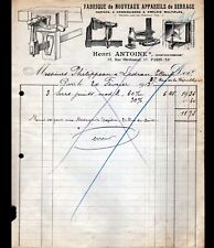 PARIS (XI°) SAWING APPLIANCES, ETAUX, PRESSES "Henri Antoine Inventor" 1913