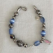 Bracelet, Clio Blue, perles bleues et argent 925