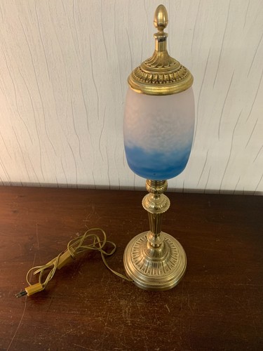 Lampe pâte verre signée - lampe,