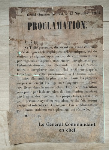 Rare affichette proclamation