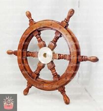 Roue de bateau nautique en bois 18" bateau pirate bateau bois laiton décorati...