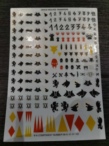 Space wolves transfers sheet - space,