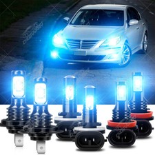 For Hyundai Genesis 2009-2014 LED Headlight High/Low +Fog Light Bulbs Combo Kit