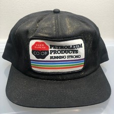 Vintage Farm Bureau Hat USA Made Blue Snapback Trucker Cap Gas Oil K-Brand Mens