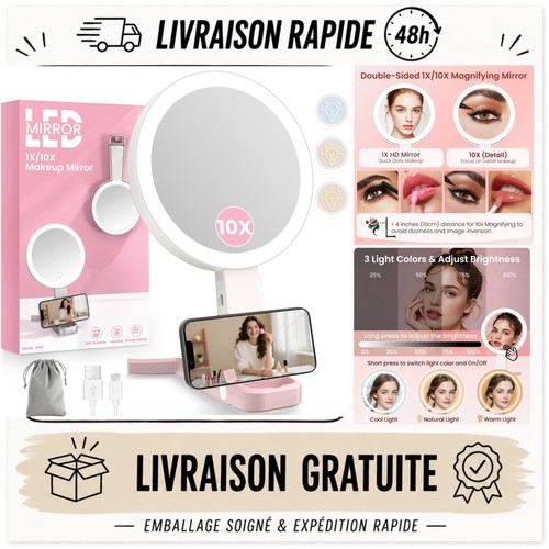 Miroir maquillage grossissant