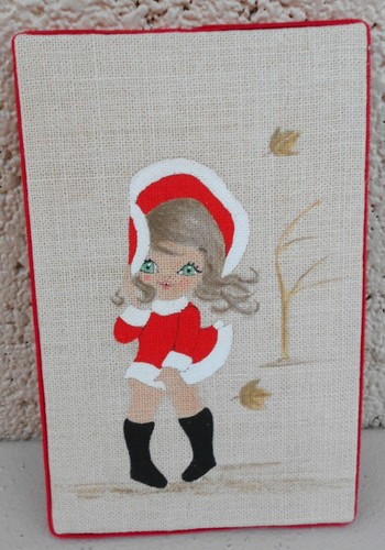 Cadre broderie jeune fille - jeune,