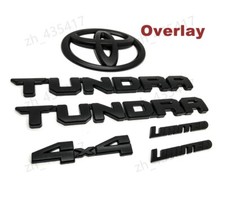 Overlay Matte Black Front Logo Door Tundra Limited 4X4 Emblem Badge 2022+ Tundra