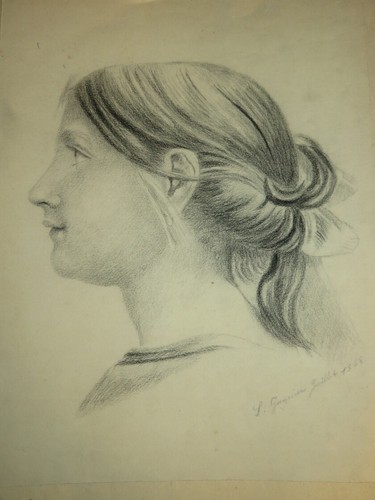 Jacquier dessin fusain - s.,