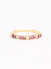 Alliance or jaune diamants tourmalines roses