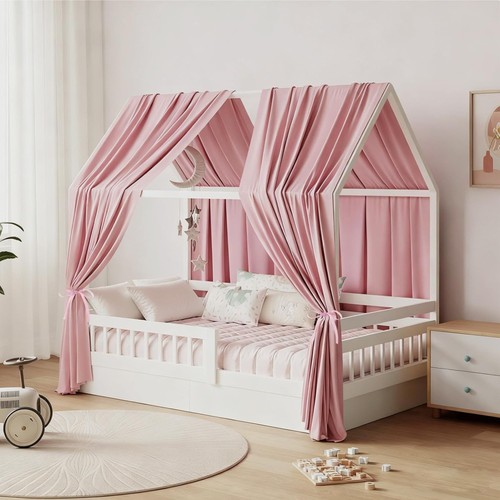 Ciel lit cabane enfant - enfant, rose