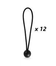 x 12 TENDEUR Élastique  Boule Noir de 20 cm Fixation/Bâche/Remorque/Tente/Cable