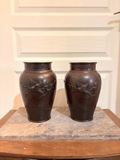 Ancien Paire Vase Japonais