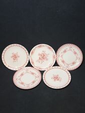 5 Royal Boch Belgium dessert plates white and red colors 