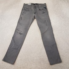Replay Mens Jeans 31x30 Grey Anbass Hyperflex X-Lite Re-Used Slim Stretch W31