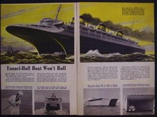 Gar Wood Venturi Ocean Liner Catamaran 1949 vintage Frank Tinsley pictorial
