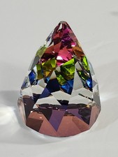 Swarovski Crystal Cone Rio Vitrail Desk Paperweight Multicolor 3"