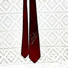 Craco Cravats Men's Tie 1950s SILK Retro Burnt Orange RARE CR Anthony CO