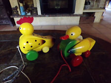 Antique wooden shooting toy, duck, chicken, 1960s, collection