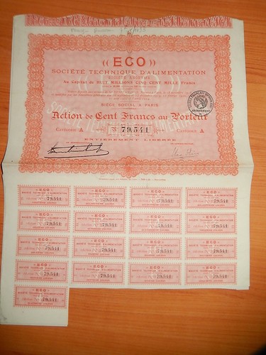 Ancienne action 100f - de,