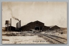 Postcard RPPC Sheet Steel Mill Railroad Smoke Stacks Hazleton PA Luzerne County