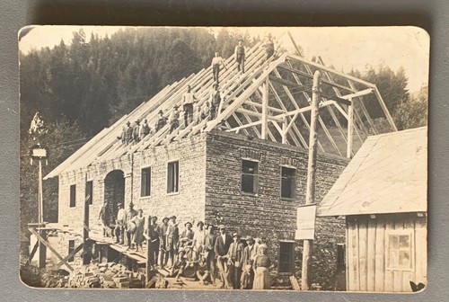 Carte photo ouvriers batiment - photo,